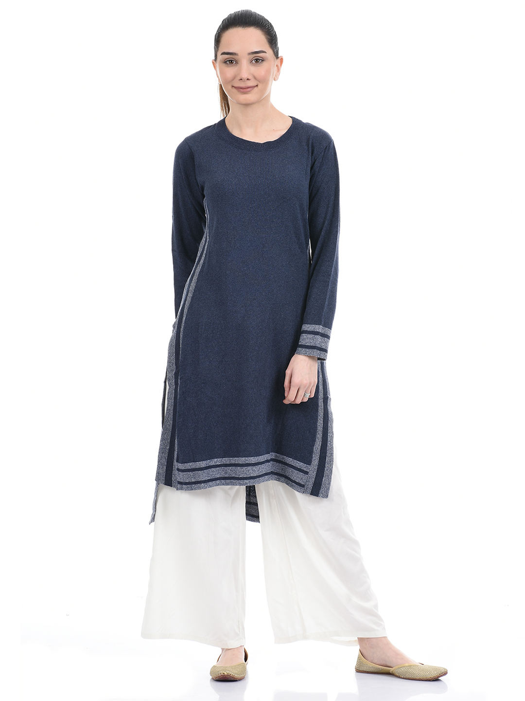 American Eye Women Casual Wear Blue Kurta